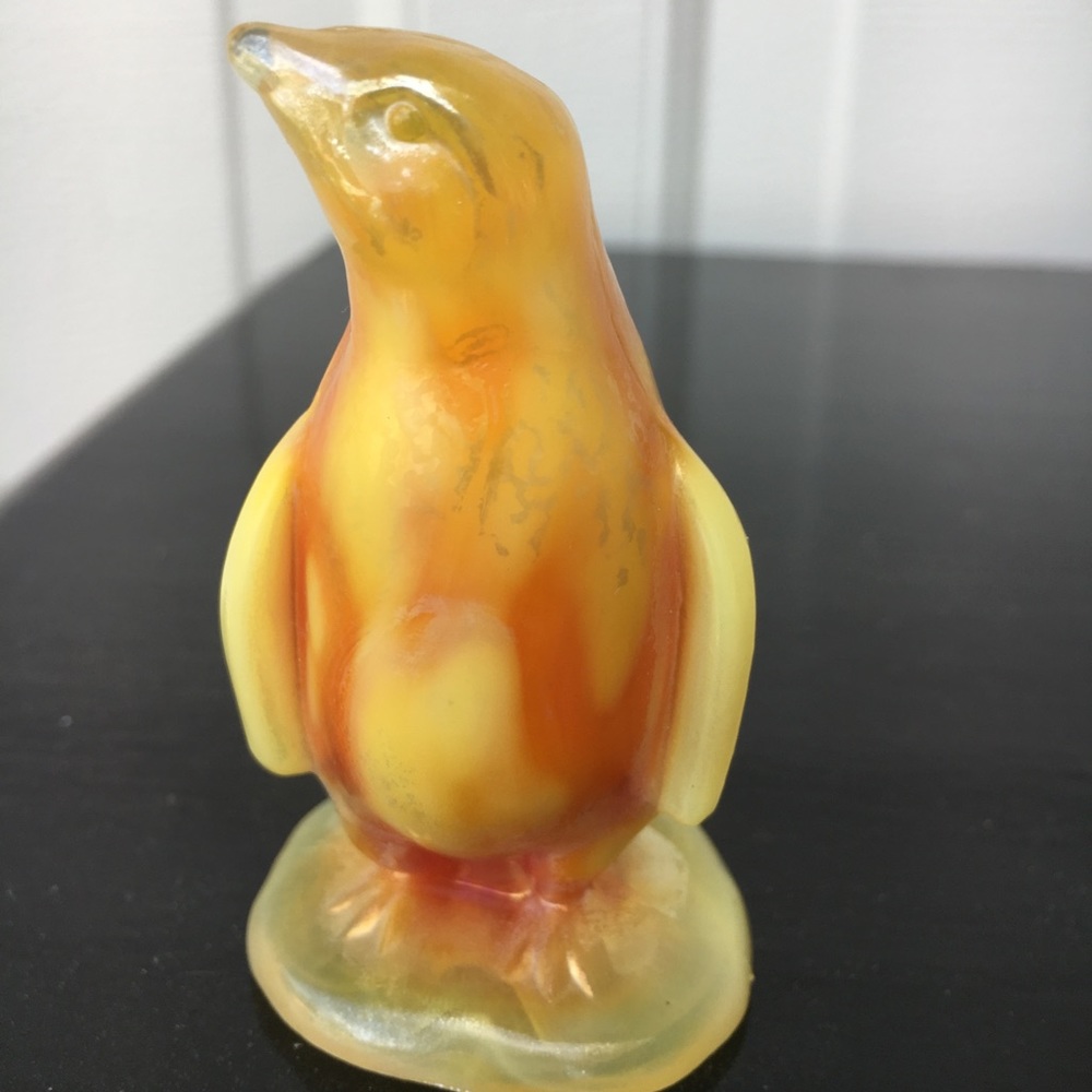 Vintage Vaseline Slag Glass Penguin
